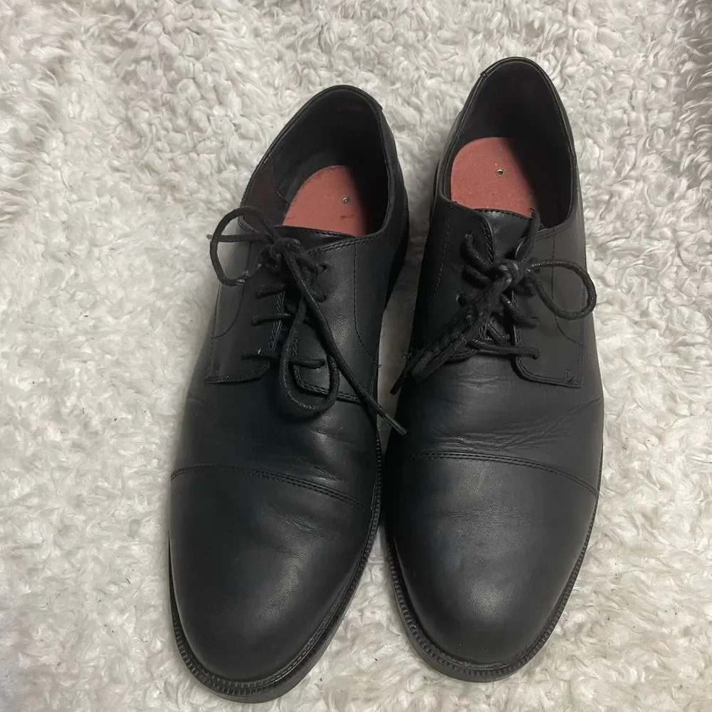 Shoes for Crews slip & oil resistant leather black Men’s shoes.SZ12M